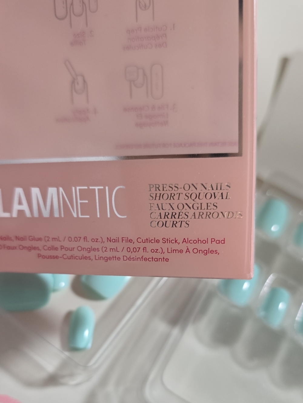 Glamnetic Short Squoval Soft Teal Press-On Nails - Picture 9 of 10